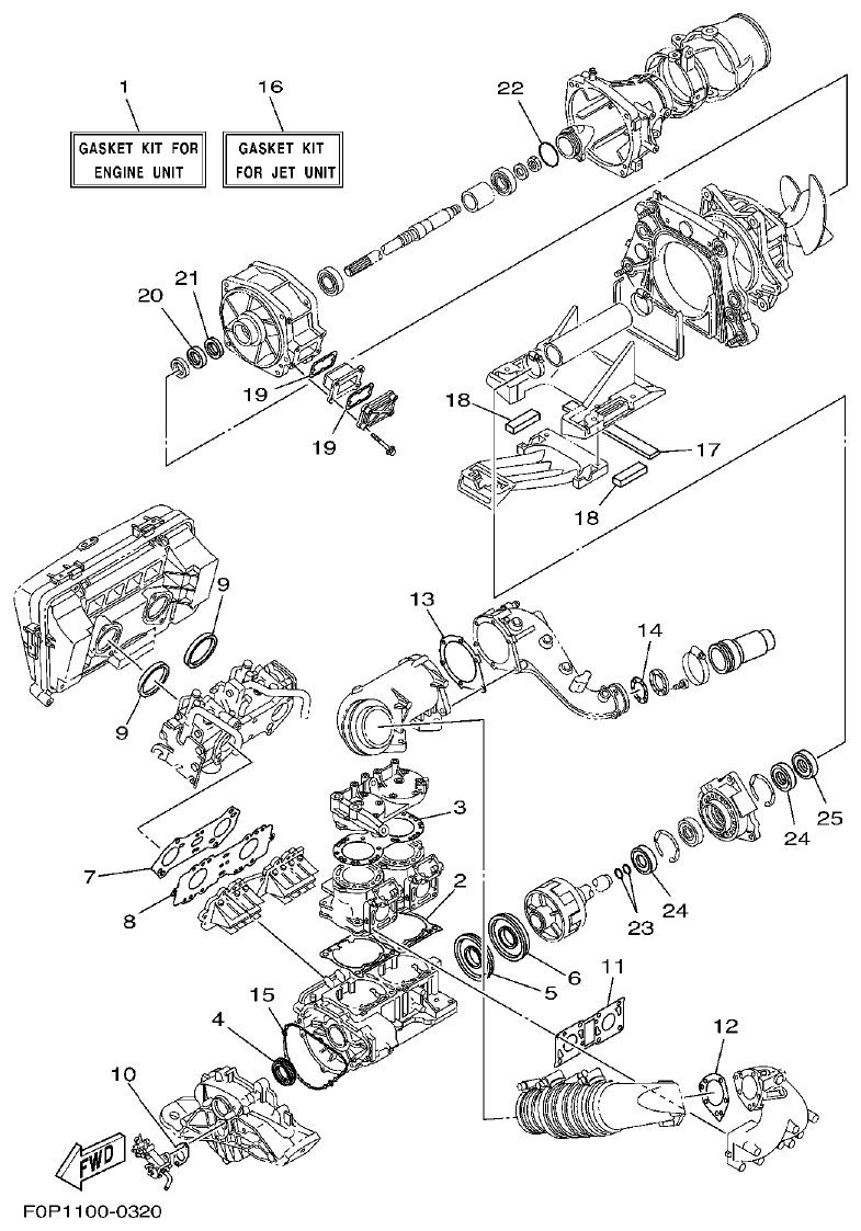 Yamaha XLT800(2003) REPAIR KIT 1 parts diagram